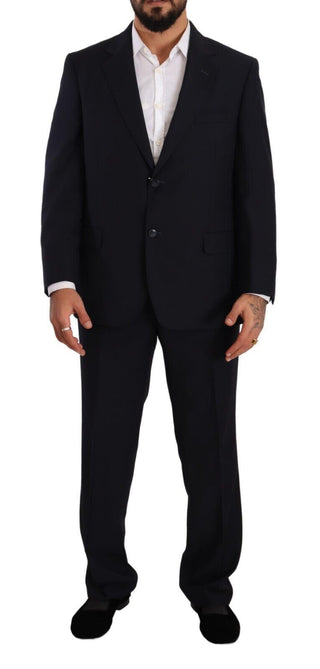 Blauer, einreihiger Polyester-Anzug