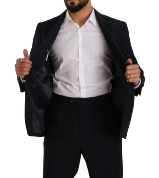 Traje formal azul de poliéster de un solo botón