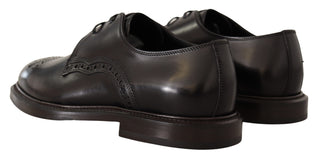 Black Leather Dress Formal Derby Shoes