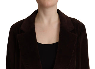 Bordeaux Corduroy Cotton Blazer Oversized Jacket