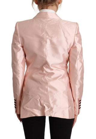 Blazer chaqueta de satén rosa de manga larga