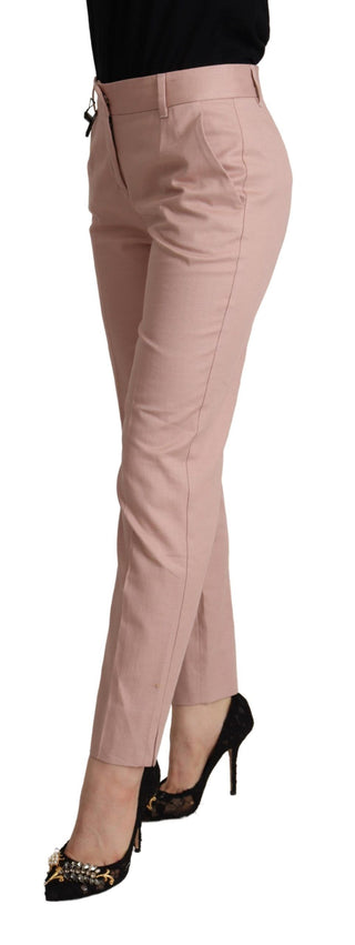 Rosa Baumwollhose mittelhoch sitzend, konisch zulaufend