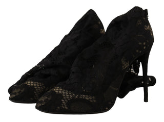 Botas negras elásticas con encaje Taormina
