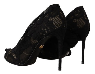 Botas negras elásticas con encaje Taormina