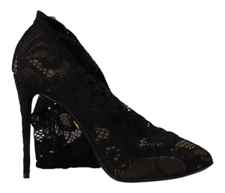 Botas negras elásticas con encaje Taormina