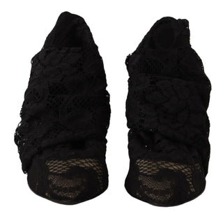 Botas negras elásticas con encaje Taormina