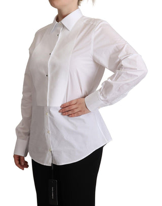 Weißes Baumwollkleid, Kragen, Langarmshirt, Oberteil