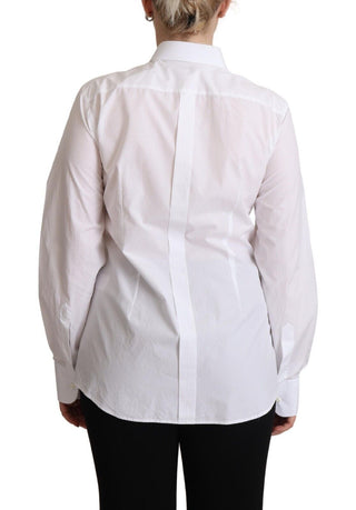 Weißes Baumwollkleid, Kragen, Langarmshirt, Oberteil
