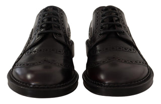 Violette Oxford-Fullbrogue-Schuhe aus Leder