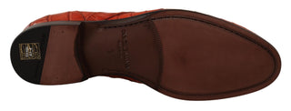 Derby-Schuhe aus orangefarbenem exotischem Leder