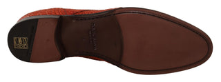 Zapatos Derby naranjas de cuero exótico para vestir