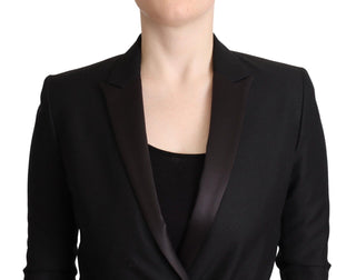 Black Long Sleeves Double Breasted Jacket
