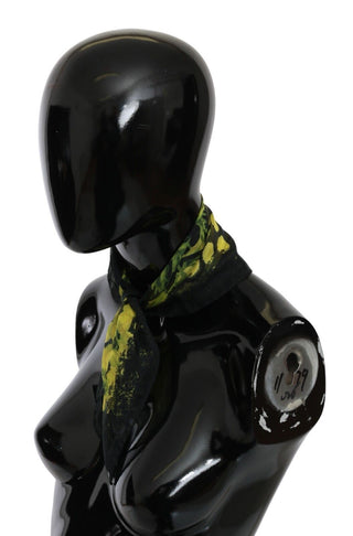 Chal negro con flores amarillas para envolver, foulard