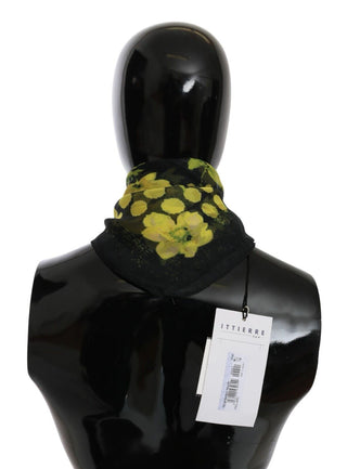 Chal negro con flores amarillas para envolver, foulard