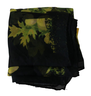Chal negro con flores amarillas para envolver, foulard