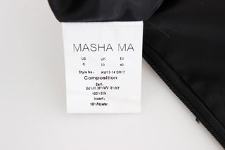 Vestido lápiz negro sin tirantes con adornos