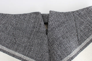 Liza de cuero gris y negra lápiz recto