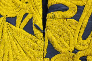 Vestido mini burbuja sin tirantes azul y amarillo