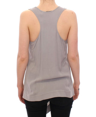 Gray Viscose Tank Top Shirt Blouse