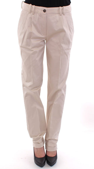 Beige Baumwollchino-Hose