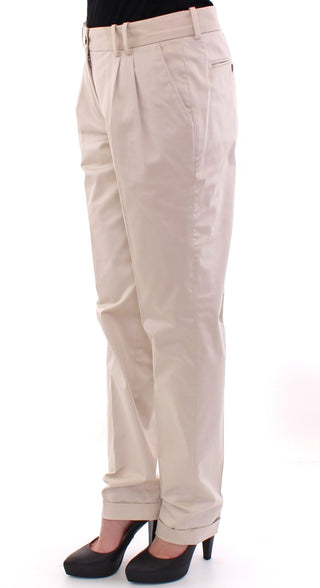 Beige Baumwollchino-Hose