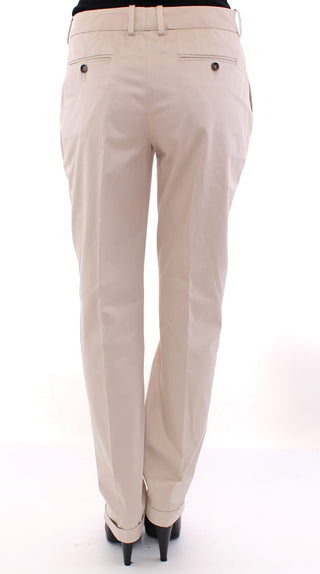 Beige Baumwollchino-Hose