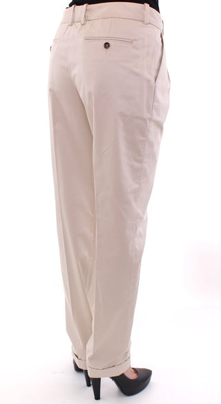 Beige Baumwollchino-Hose