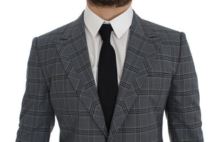 Blue Checkered Slim Fit Blazer Jacket
