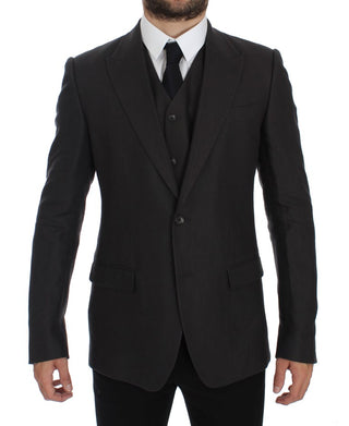 Graues Slim Fit Leinen-Sakko