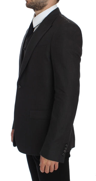 Graues Slim Fit Leinen-Sakko