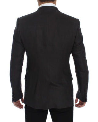 Graues Slim Fit Leinen-Sakko