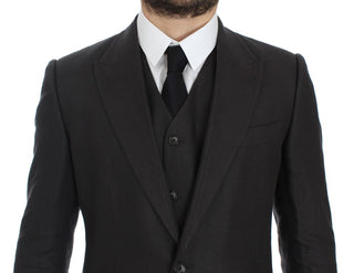 Graues Slim Fit Leinen-Sakko