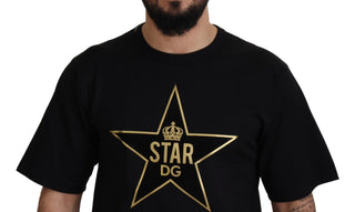 Black Gold STAR Crown DG Baumwoll-Rundhals-T-Shirt