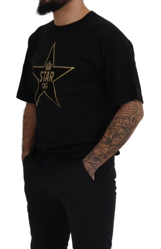 Black Gold STAR Crown DG Baumwoll-Rundhals-T-Shirt