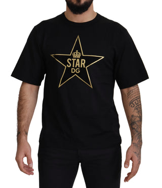 Black Gold STAR Crown DG Baumwoll-Rundhals-T-Shirt
