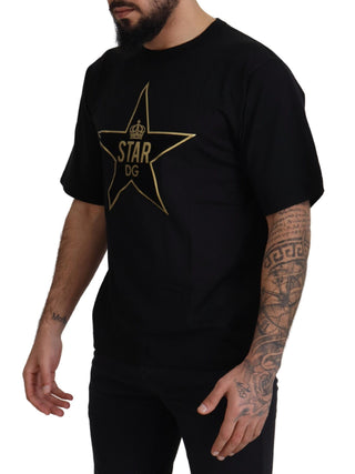 Black Gold STAR Crown DG Baumwoll-Rundhals-T-Shirt