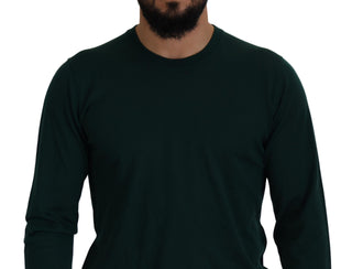 Green Cashmere Crewneck Pullover Sweater