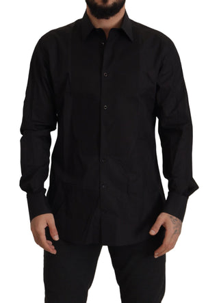 Schwarzes GOLD Slim Fit Smokinghemd