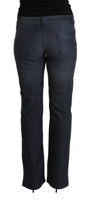 Dunkelblaue gerade Jeans aus Baumwolle