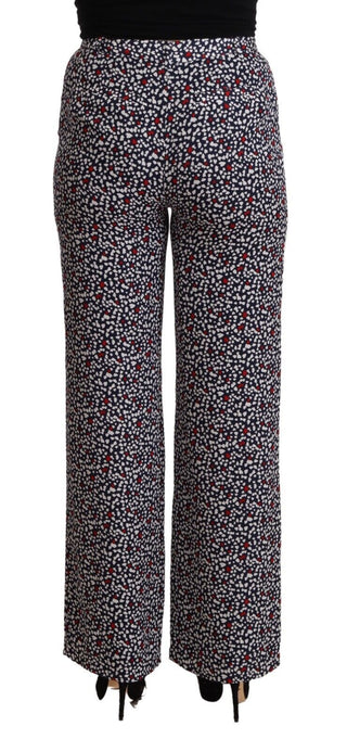Black High Waist Printed Straight Pants