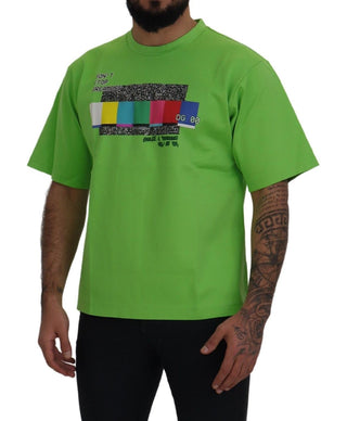 Grünes Baumwoll-DG CHANNEL Top T-Shirt