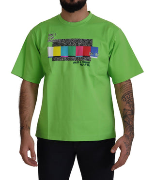 Grünes Baumwoll-DG CHANNEL Top T-Shirt