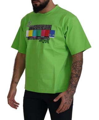 Grünes Baumwoll-DG CHANNEL Top T-Shirt