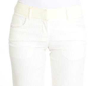 White Striped Straight Fit Pants