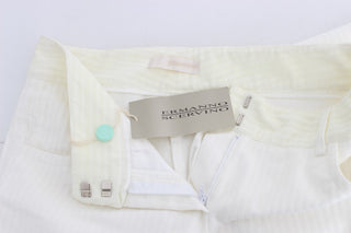 White Striped Straight Fit Pants