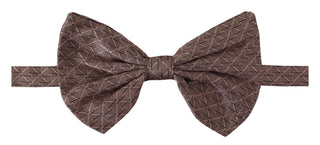 Brown Fantasy Print Adjustable Neck Papillon Bow Tie