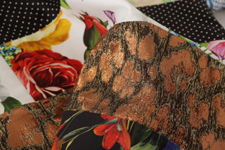 Vestido mini multicolor de patchwork floral de jacquard corte tubo  