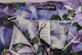 Pantalones cortos hot pants morados anémona de cintura alta