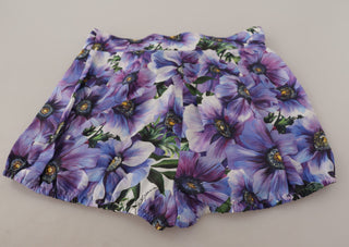 Pantalones cortos hot pants morados anémona de cintura alta