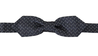 Blau-graue Polka Dot 100% Seide Herrenfliege